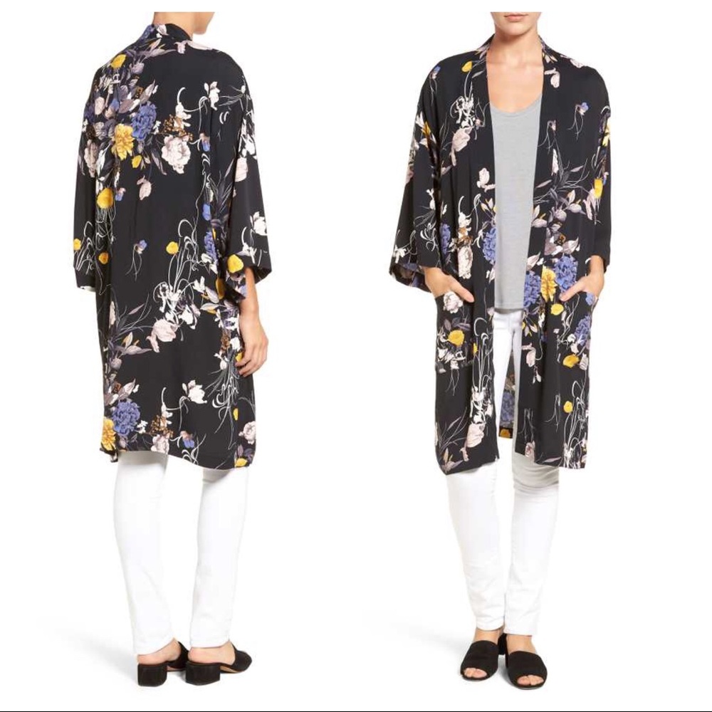 Chelsea28 Floral Open Kimono